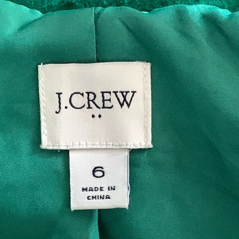 J.Crew Green Wool Blend Mockneck Zip Up Coat - Picture 14 of 16